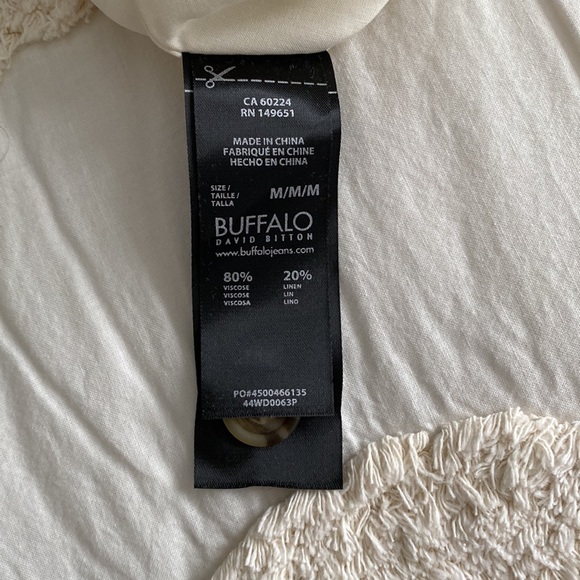 Medium cream Buffalo David Bitton v-neck linen button up dress - Picture 7 of 8